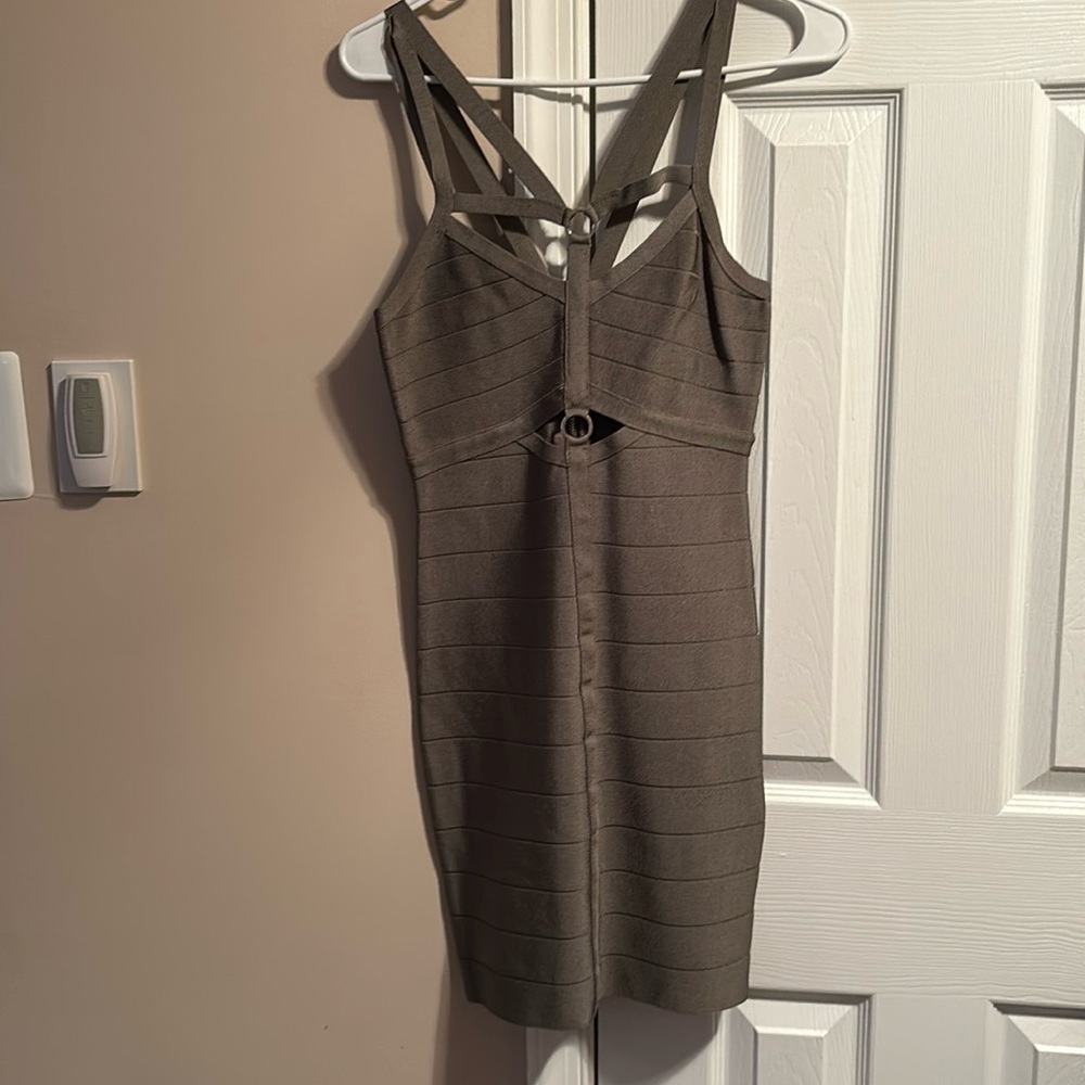 Olive green Bebe mini dress